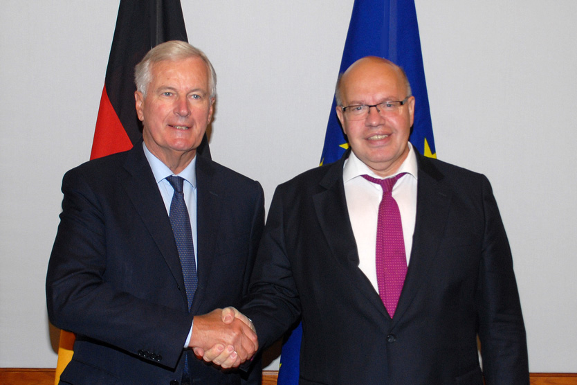 Bundeswirtschaftsminister Peter Altmaier und  Michel Barnier, der EU-Verhandlungsführer für den Austritt des Vereinigten Königsreichs aus der EU