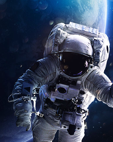 Astronaut symbolisiert das Thema Luft- und Raumfahrt
