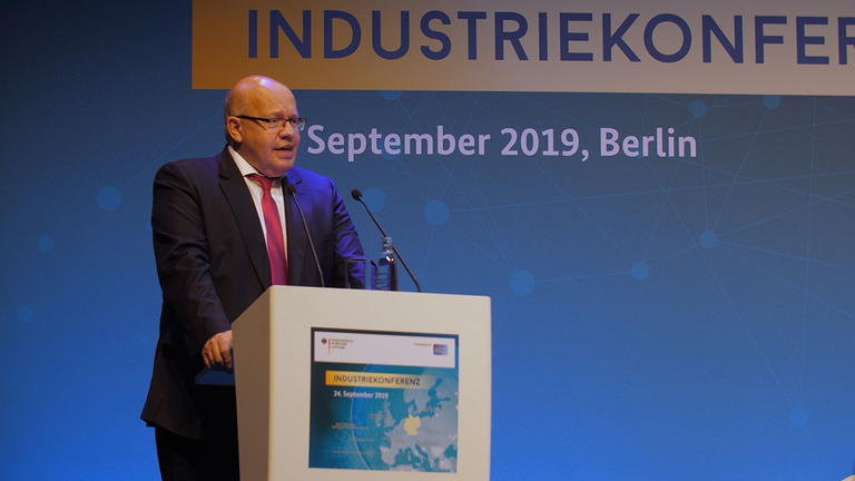 Screenshot aus dem Video Bundesminister Altmaier auf der Industriekonferenz