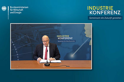 Screenshot aus dem Video: Eröffnungsrede von Peter Altmaier bei der dritten Industriekonferenz am 4. November 2020 