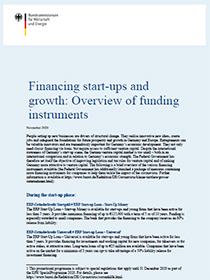 Cover of the Publication Financing start-ups and growth: Overview of funding instruments