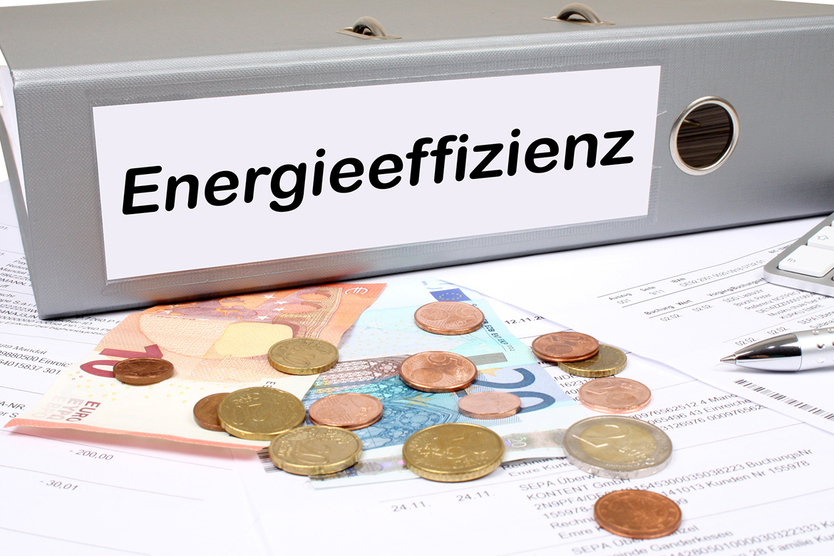 Folder labeled with energy efficiency, before money and requests for guarantees for energy efficiency projects; Source: Fotolia.com/made_by_nana