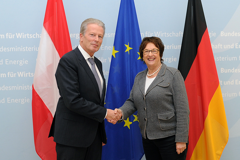 Economic Affairs Minister Brigitte Zypries meets with Austrian Vice-Chancellor and Minister of Economy Reinhold Mitterlehner 