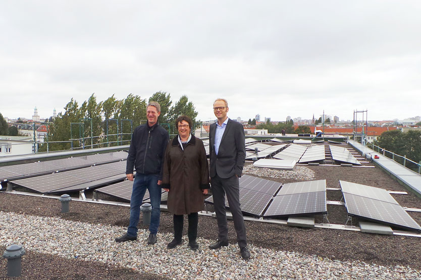 Federal Minister for Economic Affairs and Energy Brigitte Zypries during her visit of a landlord-to-tenant electricity supply project in Berlin’s Friedrichshain neighbourhood.
