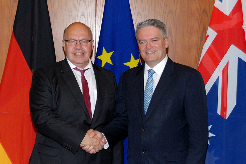 Federal Economic Affairs Minister Altmaier meets Australian Finance Minister Cormann