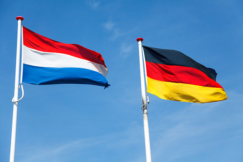 Flags of the Netherlands and Germany
