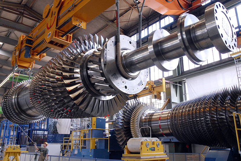 Siemens gas turbine symbolizes modern power plant technologies; Source: Siemens-Pressebild