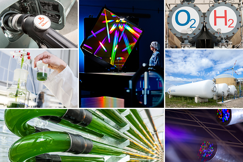 Collage of images about energy research symbolizes the Research and Innovation Platform; Source: BMWi/Holger Vonderlind