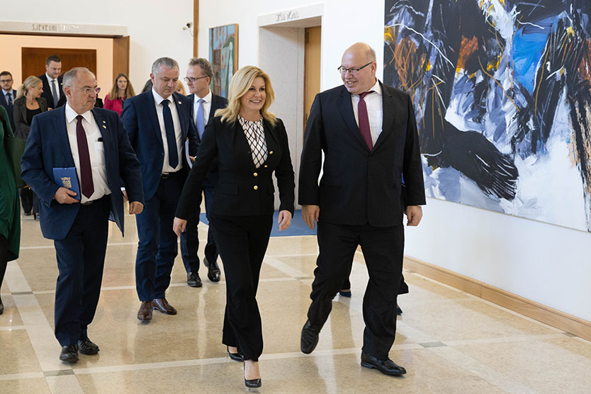 Le ministre fédéral Peter Altmaier et la présidente croate Kolinda Grabar-Kitarović